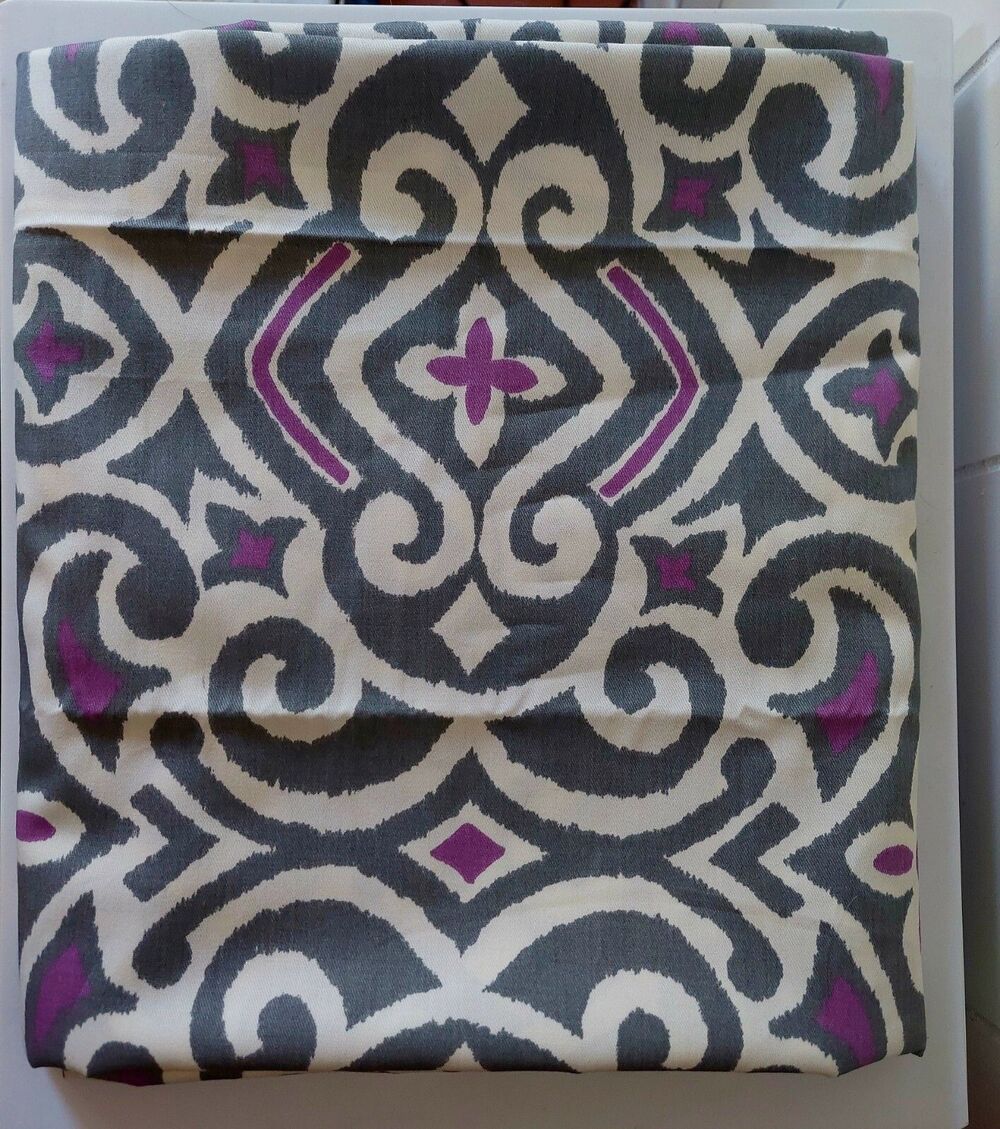 1.5 Yards x 56 Robert Allen 2011 Grey Purple Ikat Home Drapery Upholster Fabric